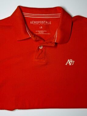 Aeropostale Men’s Logo Polo Shirt Orange Size L